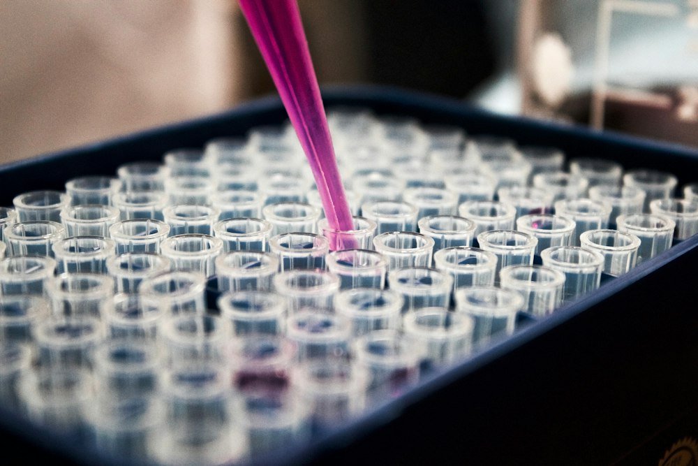 Pipetting samples in a laboratory